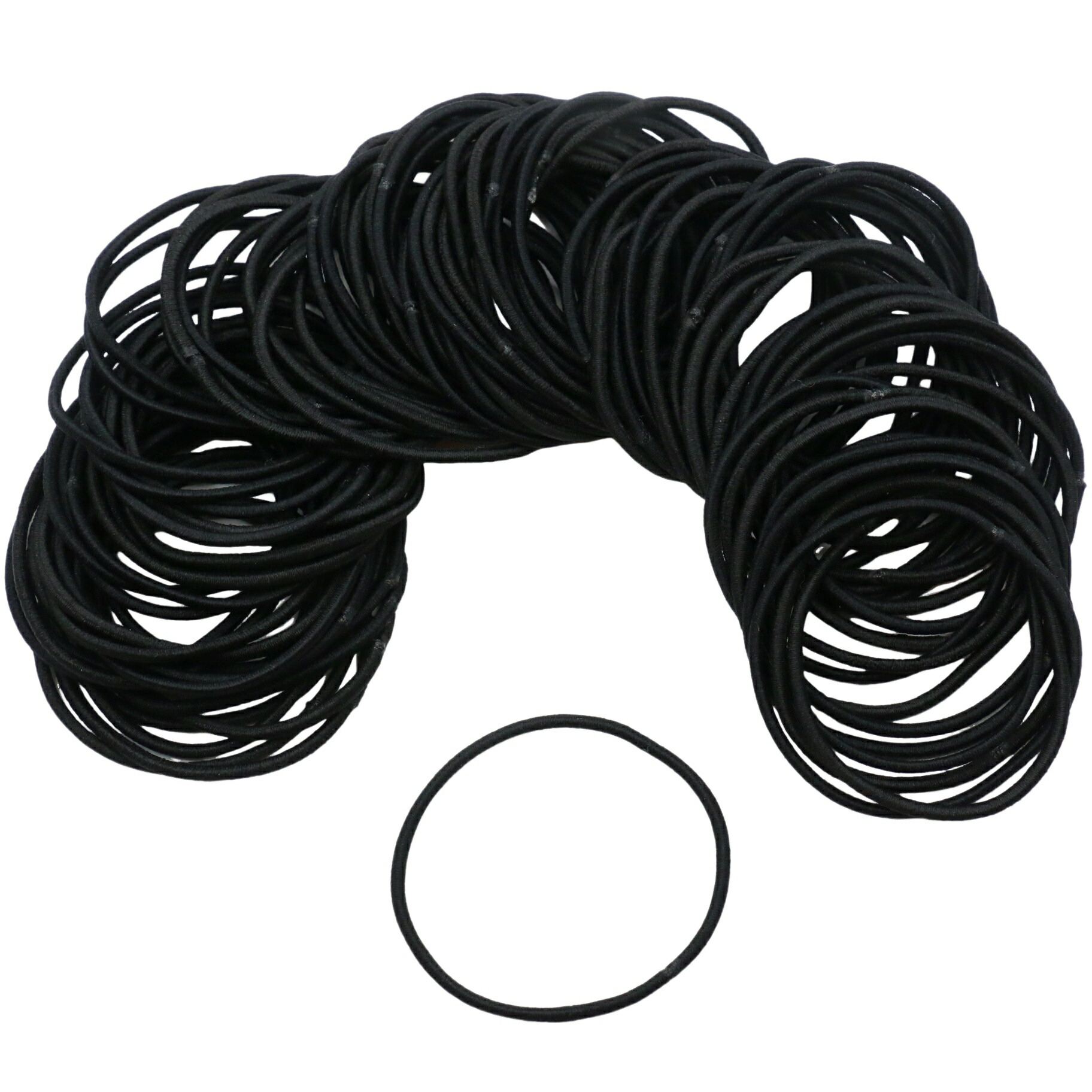 楽天市場】ヘアゴム 100本 セット 太さ 2mm 直径4cm 全2色 リングゴム