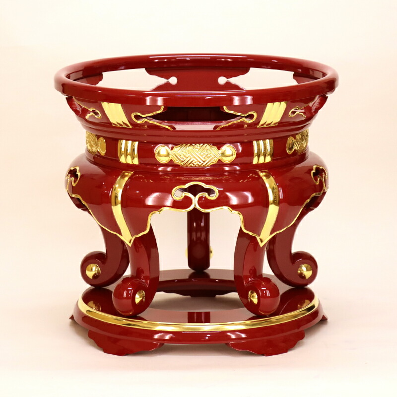 楽天市場】【寺院用仏具】丸金台 1尺8寸（54cm) 【サヤ付・朱塗面金箔