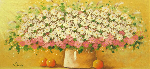 楽天市場】「マーガレット」SOO（横長ワイドサイズ油彩画[油絵