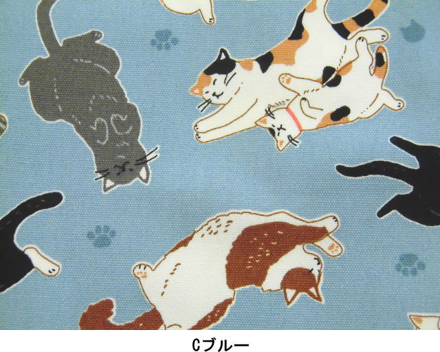 楽天市場】新入荷 コットン オックス 生地 布 のんびりネコ へそ天