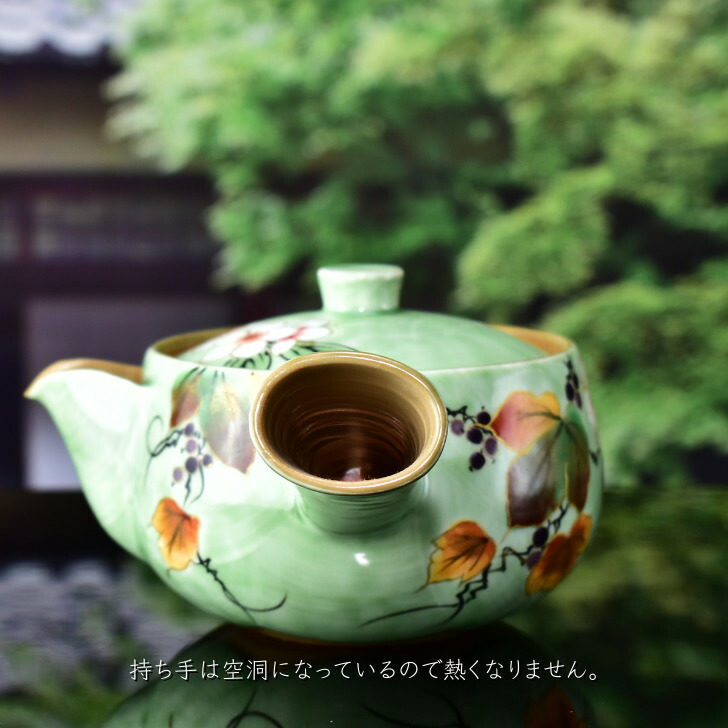 楽天市場】京焼 清水焼 陶あん 色絵付け 急須(緑地×桜・紫陽花・山葡萄