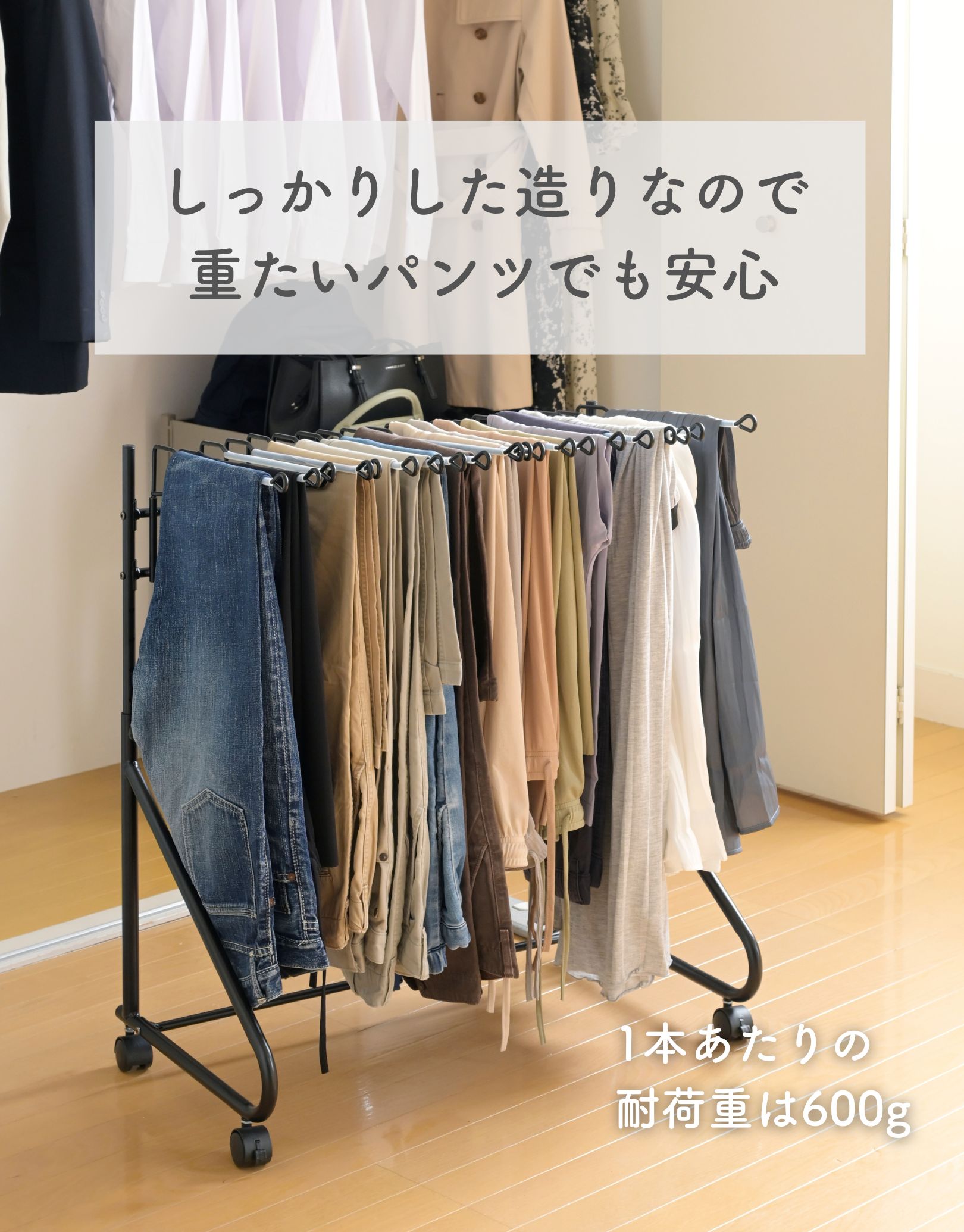楽天市場】スラックスハンガー しっかり構造 耐荷重1本600g 10本/掛け