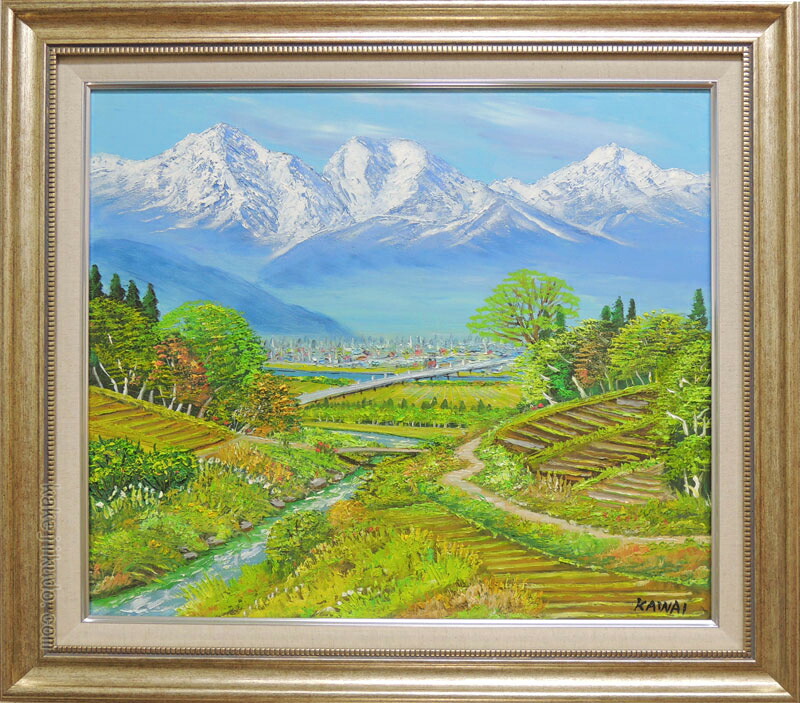 楽天市場】絵画 油絵 白馬三山山麓（1） 送料無料 【日本の風景】【海