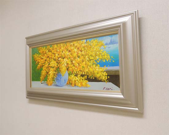 楽天市場】絵画 油絵 ミモザ （堀哲夫） 送料無料 【肉筆】【油絵