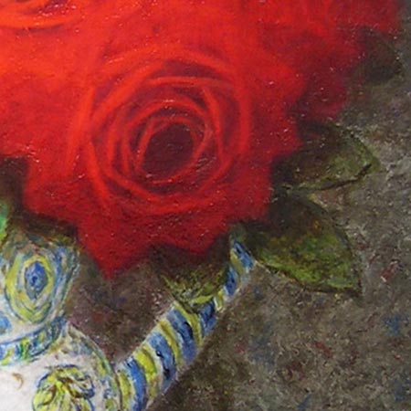 楽天市場】絵画 油絵 スペイン壺と赤い薔薇 F20号 （田村一） 送料無料