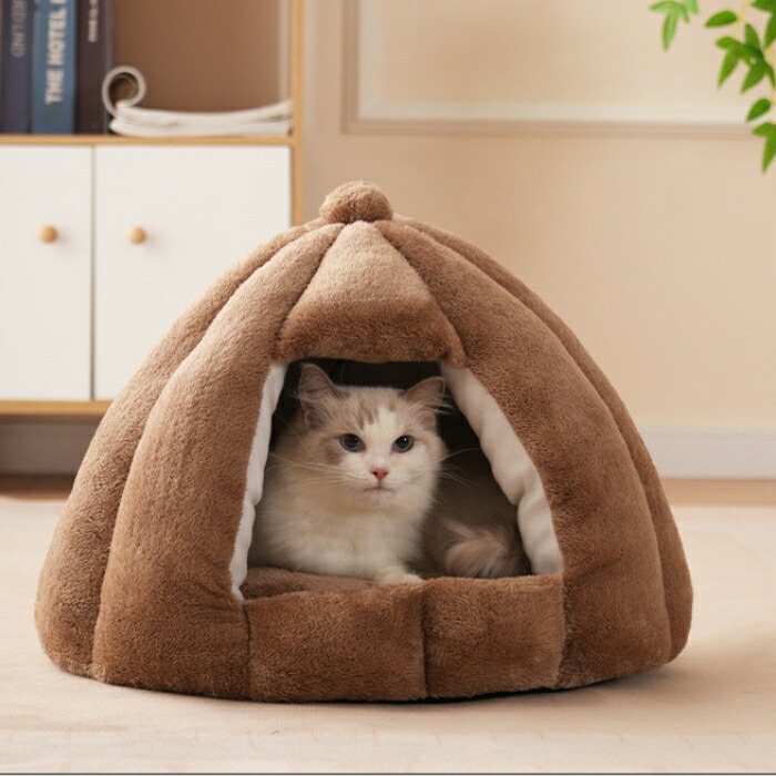 楽天市場】ペットベッド 猫 犬 ドーム型 冬 暖かい ベッド クッション