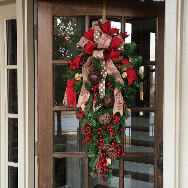楽天市場】クリスマスリース 玄関 外に飾れるリース オーナメント 屋外