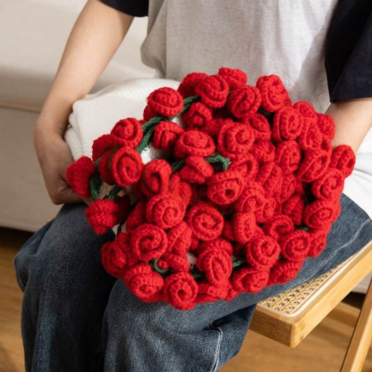 楽天市場】ニット製 ブーケブランケット かぎ針編み 直径80cm 花束