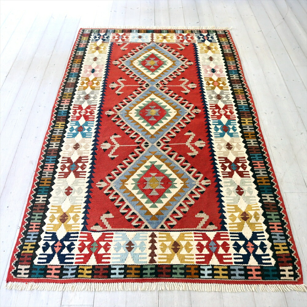 楽天市場】【15%OFFクーポン対象】トルコの手織りキリム ヤイヤル197