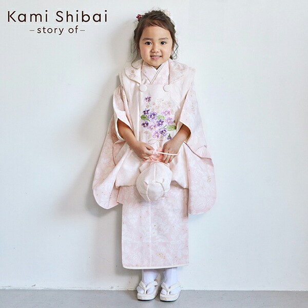 楽天市場】七五三 着物 3歳 女の子 ブランド被布セット Kami Shibai