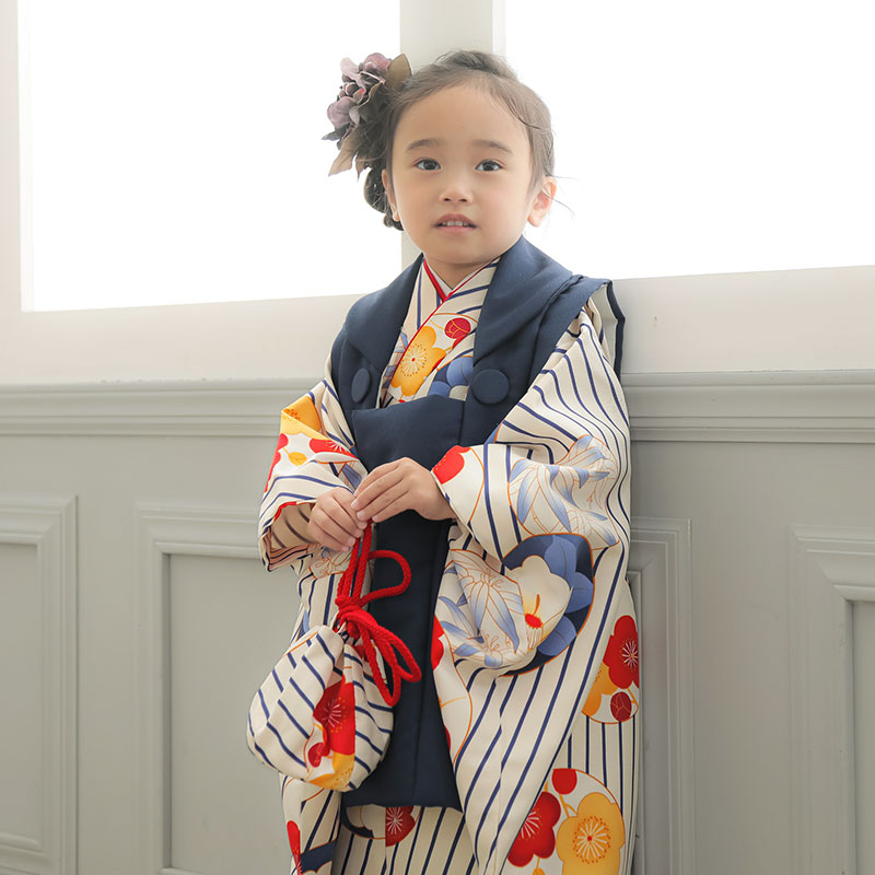 楽天市場】【レンタル】[七五三 着物 3歳 女の子] 三歳 「K189 紺無地