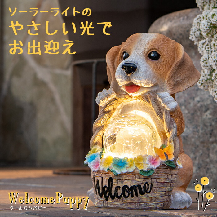 楽天市場】ガーデンライト Welcome Puppy（ウェルカムパピー）【120日