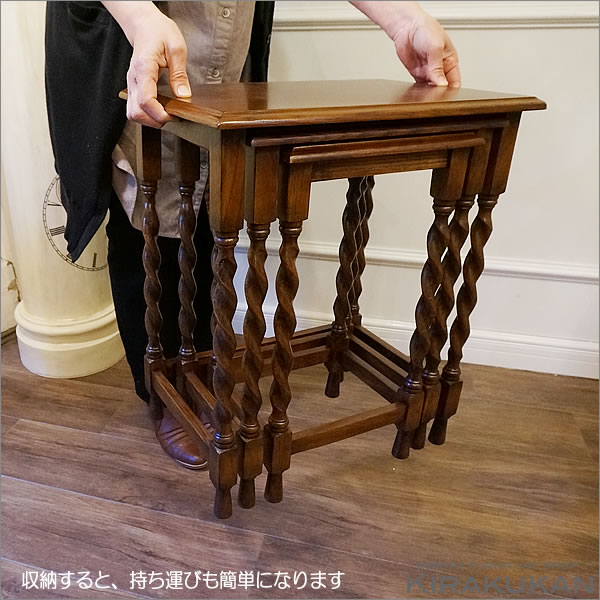 楽天市場】アンティーク家具風 リプロダクト家具 ネストテーブル