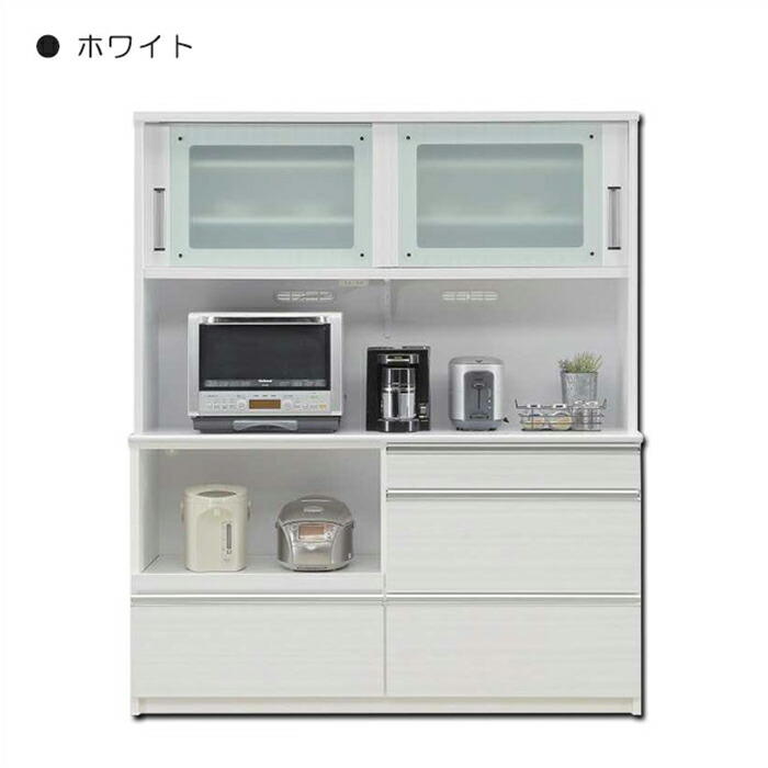 楽天市場】国産 幅160cm 食器棚 完成品 レンジ台 レンジボード 引き戸