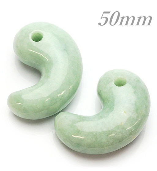 楽天市場】勾玉 翡翠(ヒスイ)ジェダイト 約50mm 本翡翠ミャンマー産1個