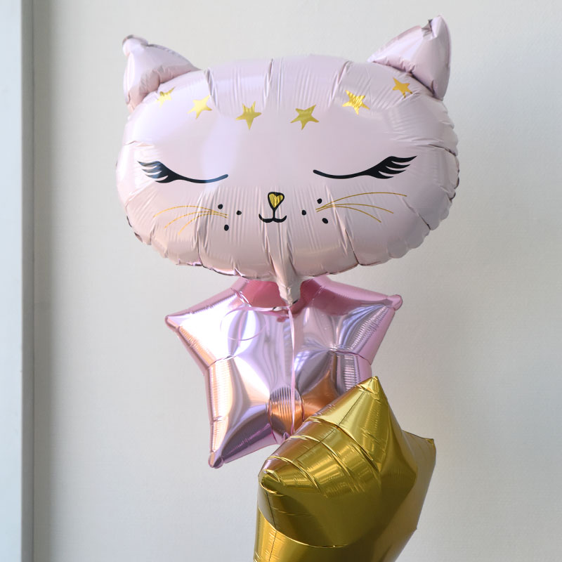 楽天市場】ピンクねこのスターブーケ 誕生日 バルーン ネコ 星の色が