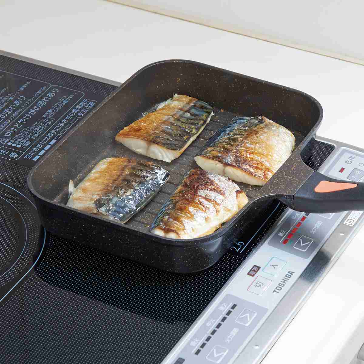 楽天市場】魚焼き フライパン IH対応 IHゴールドマーブル魚焼きパン