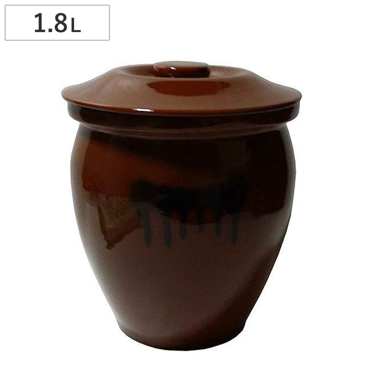 楽天市場】漬物容器 1.8L 丸かめ 1号 蓋付き 陶器 （ 漬物樽 つけもの