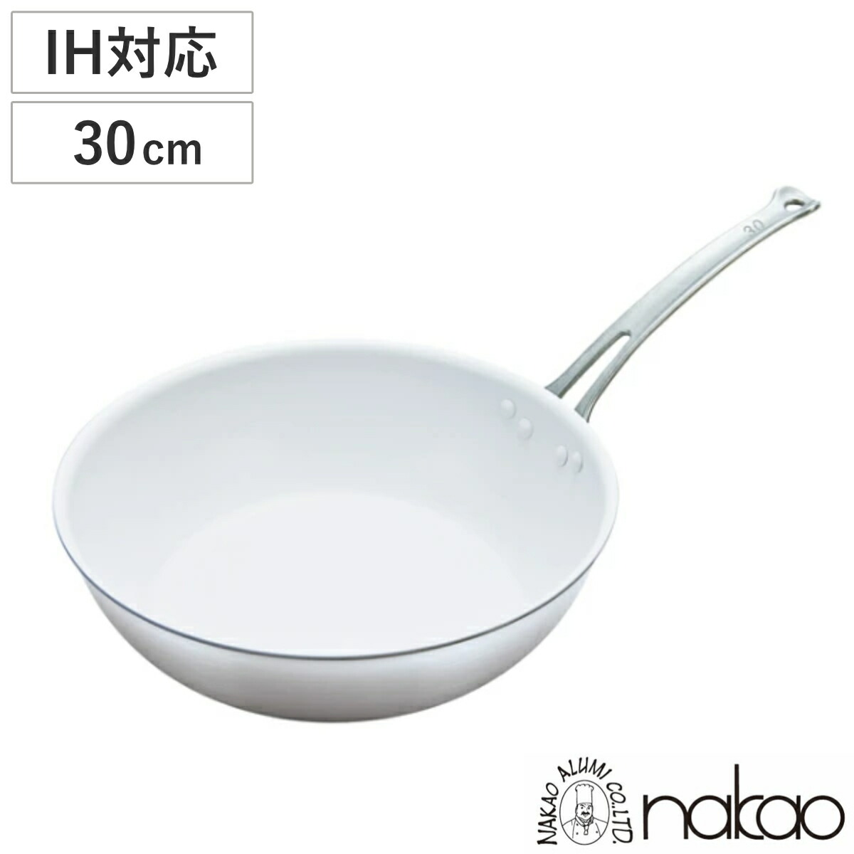 楽天市場】フライパン 30cm 深型 IH対応 キングフロン スノーホワイト