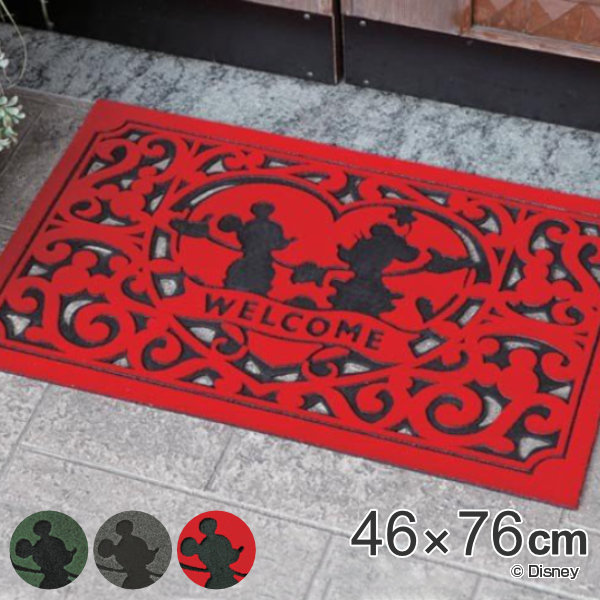 楽天市場】玄関マット 46×76cm 屋外 ミッキー＆ミニー ハート （ 送料