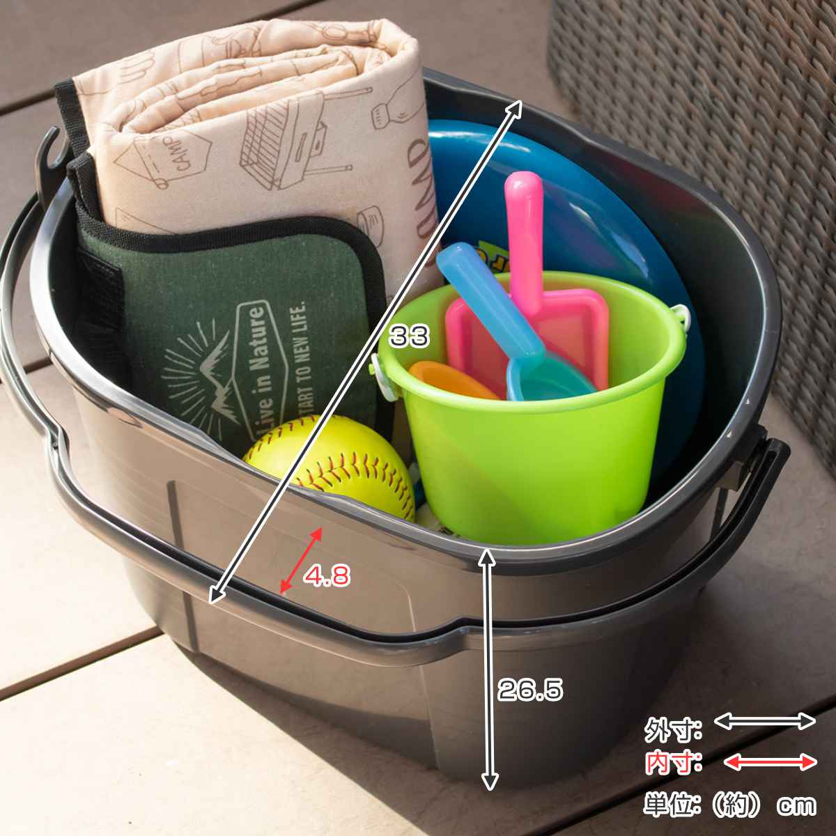 楽天市場】バケツ 19L ワイドバケツ オーバル 角型 （ ライクイット