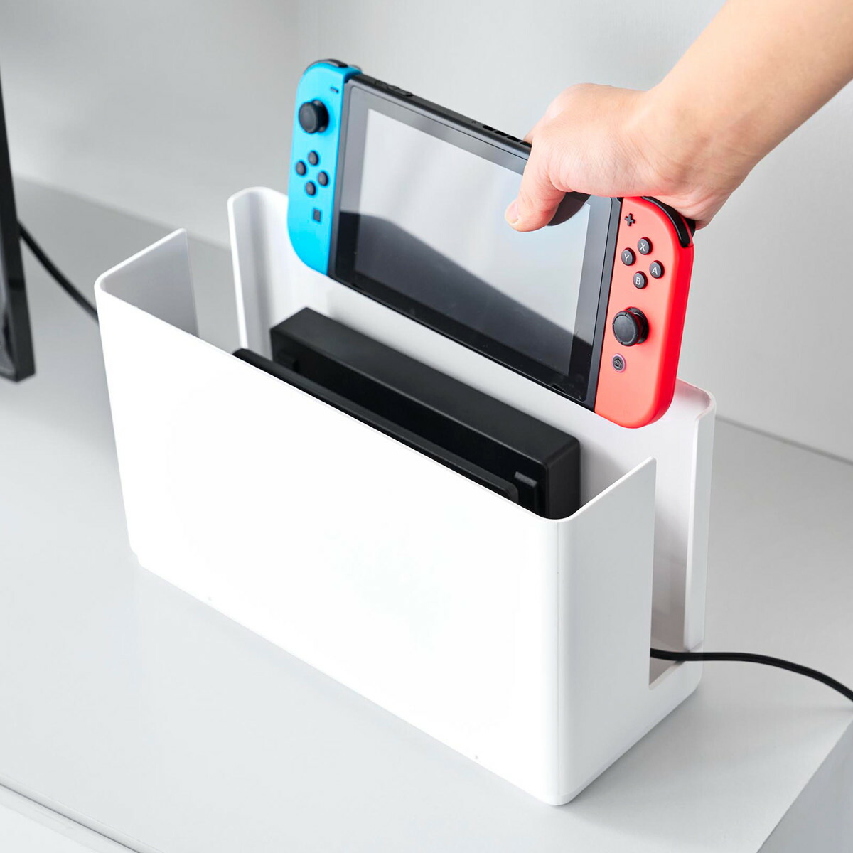 楽天市場】山崎実業 smart 蓋付き重ねられるゲーム機器収納ケース