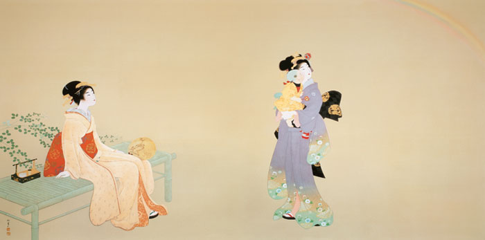 楽天市場】上村松園 「 虹を見る 」 彩美版 : 内田画廊