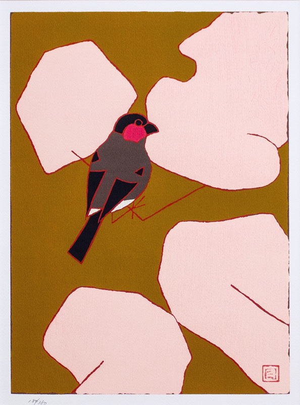 楽天市場】熊谷守一 「 桜と赤うそ 」 シルクスクリーン 版画 【中古