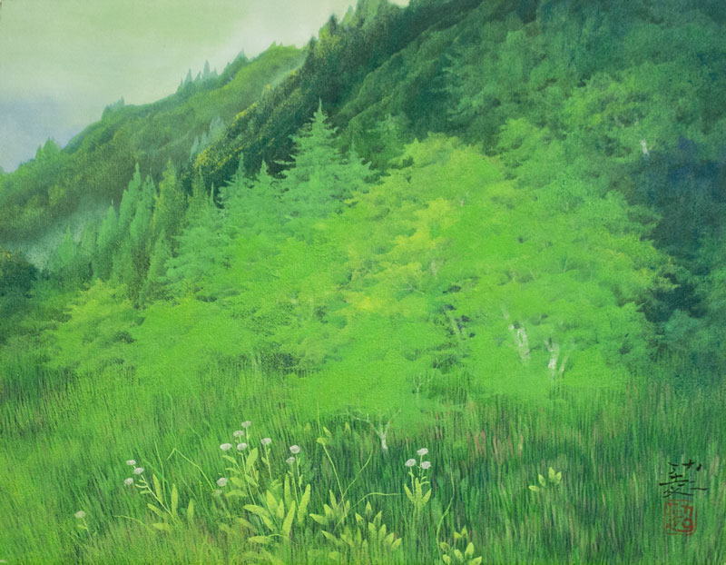 風景画 佐倉功起 緑岳 風景画 佐倉功起 緑岳