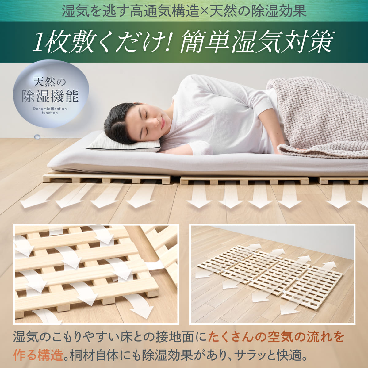 楽天市場】【楽天1位】すのこマット 桐 すのこベッド GOKUMIN ロール式