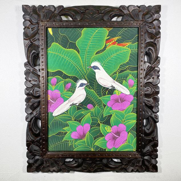 楽天市場】【インテリア雑貨 おしゃれ バリ風】 バリ絵画 鳥の絵