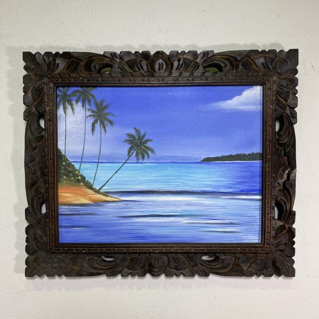 楽天市場】【ポイントUP アジアン バリ】 バリ島絵画 額入り 海の絵