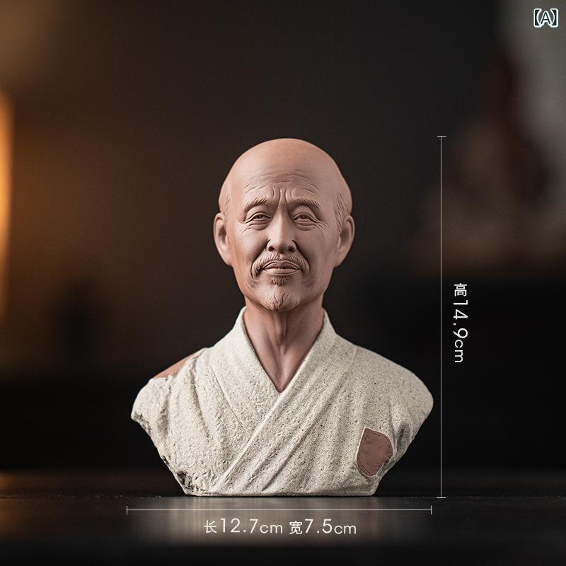 楽天市場】仏像 弘一法師 半身像 紫砂陶器 陶器製 焼き物 美術工芸品