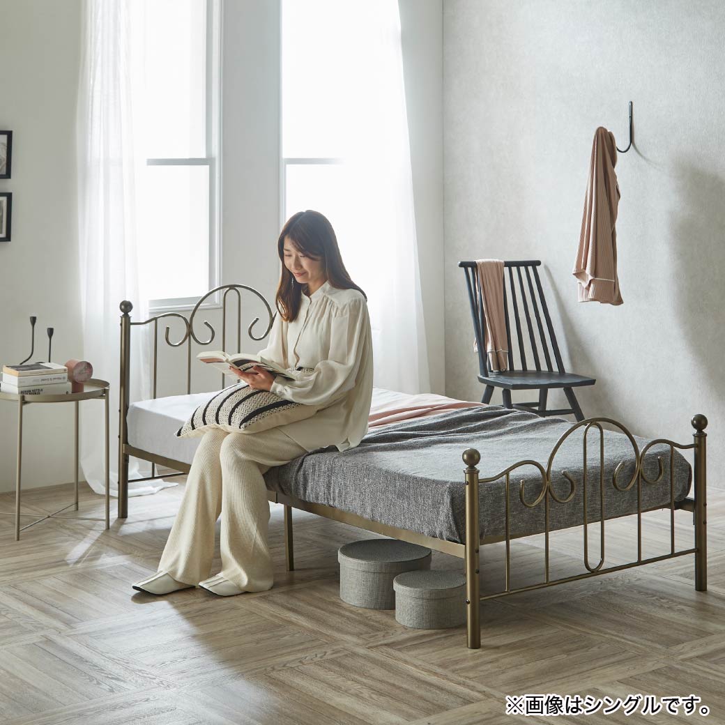 楽天市場】アリッサ アイアンベッド シングル セミダブル ダブル