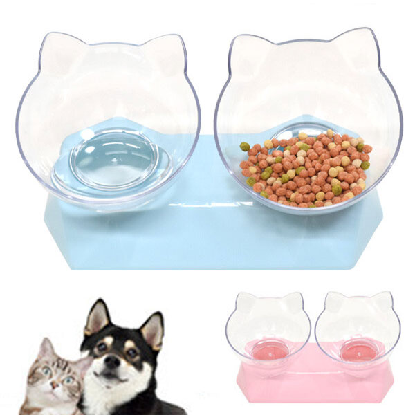 楽天市場】ペット用ダブルフードボウル 可愛いねこ型ボウル ねこ型