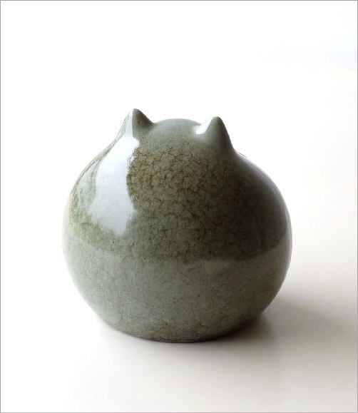 楽天市場】猫 置物 陶器 ねこ ネコ 置き物 オブジェ 雑貨 丸い