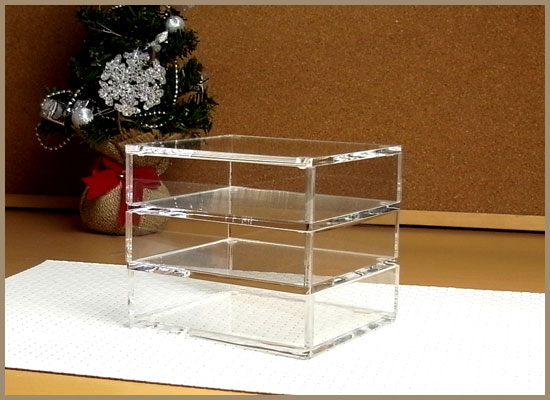 楽天市場】【クーポン配布中】クリア アクリル 重箱 3段 ミニ S 13.5cm