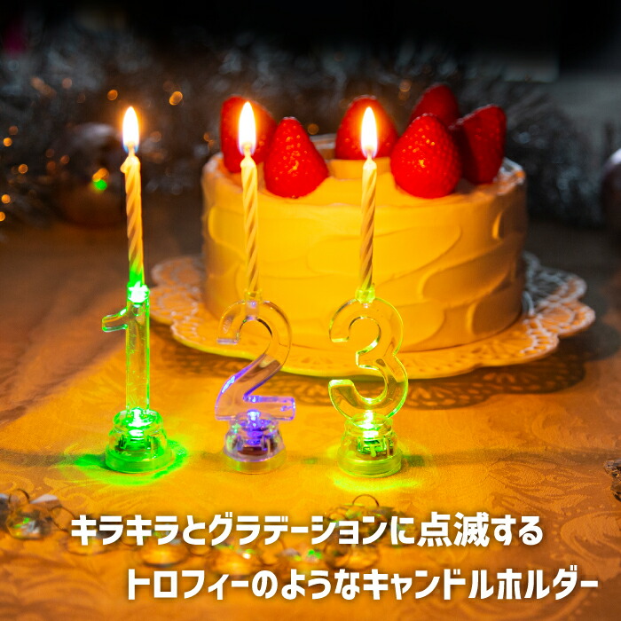 楽天市場】ろうそく 誕生日 数字 光る LED バースデーキャンドル