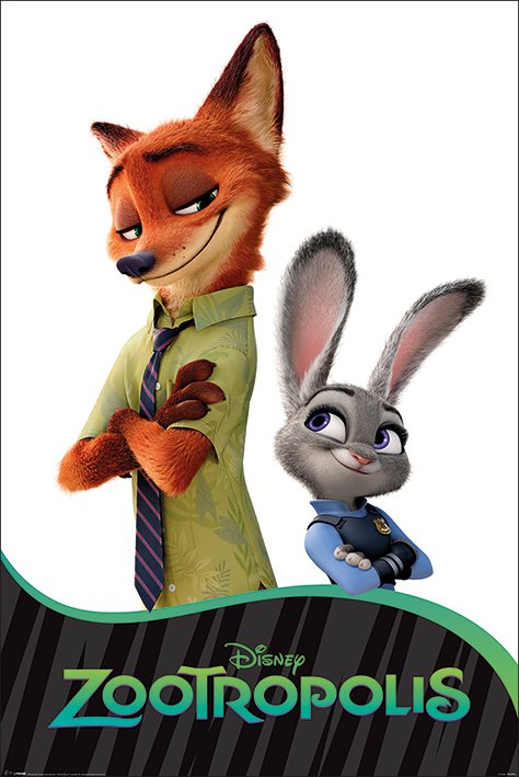 楽天市場】ズートピア ジュディ＆ニック 映画ポスター 軽量アルミ製