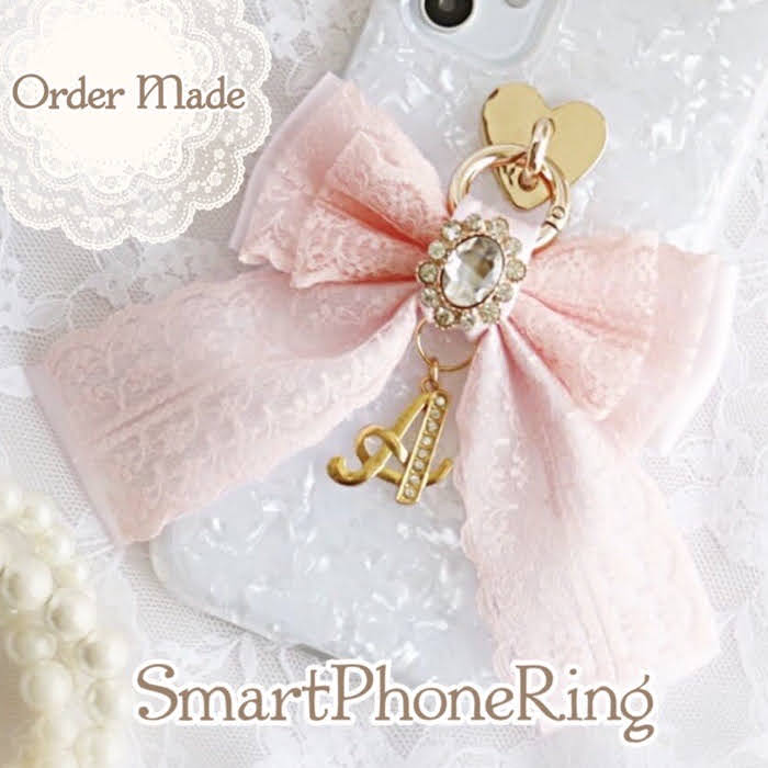 楽天市場】スマホリング プリンセスリボン アルファベット イニシャル