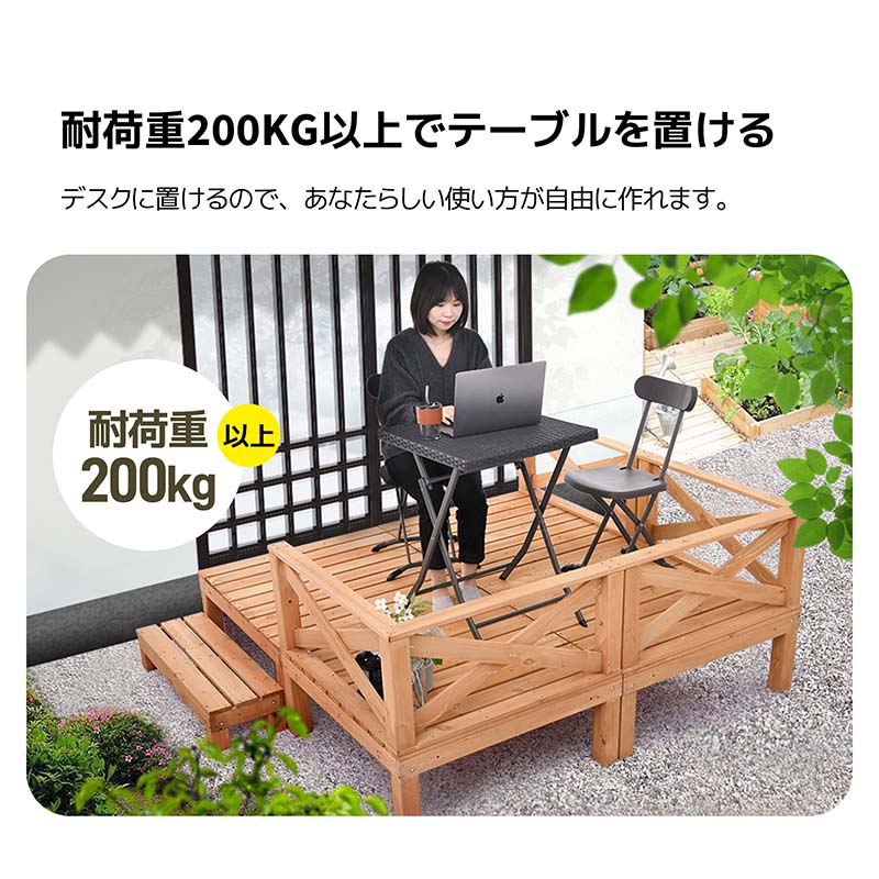 楽天市場】ウッドデッキ 天然木 キット 8点セット1坪 ウッドパネル