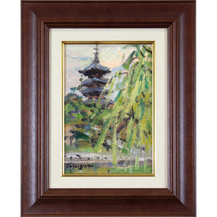 楽天市場】絵画 島田利一 油絵・油彩画 『奈良風景（猿沢の池）』 塔