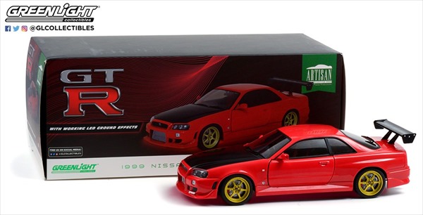 楽天市場】ミニカー GTR 1/18 特別限定 GREENLIGHT 1999 GT-R (BNR34