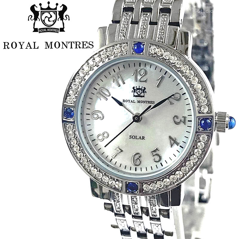 楽天市場】ROYAL MONTRES サファイア天然石 ソーラー腕時計 RM-0015