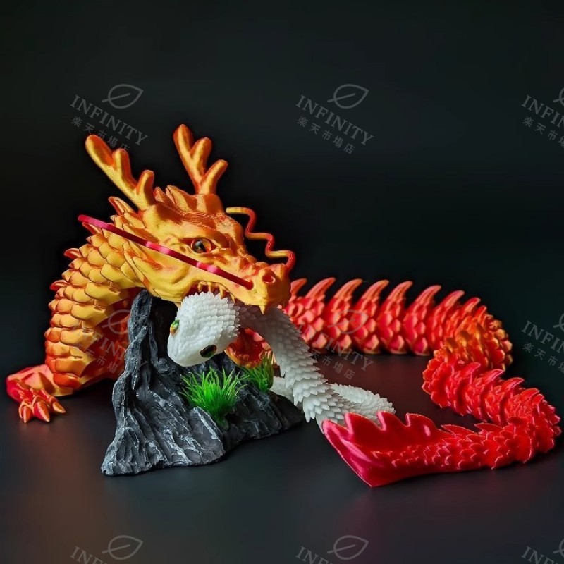 楽天市場】3Dプリント 中国龍 ドラゴン フィギュア 可動式 口が開く