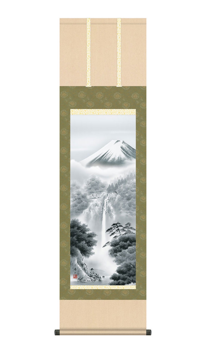 掛軸-1440 悠堂 蓮花二幅対 共箱 掛軸-1440 悠堂 蓮花二