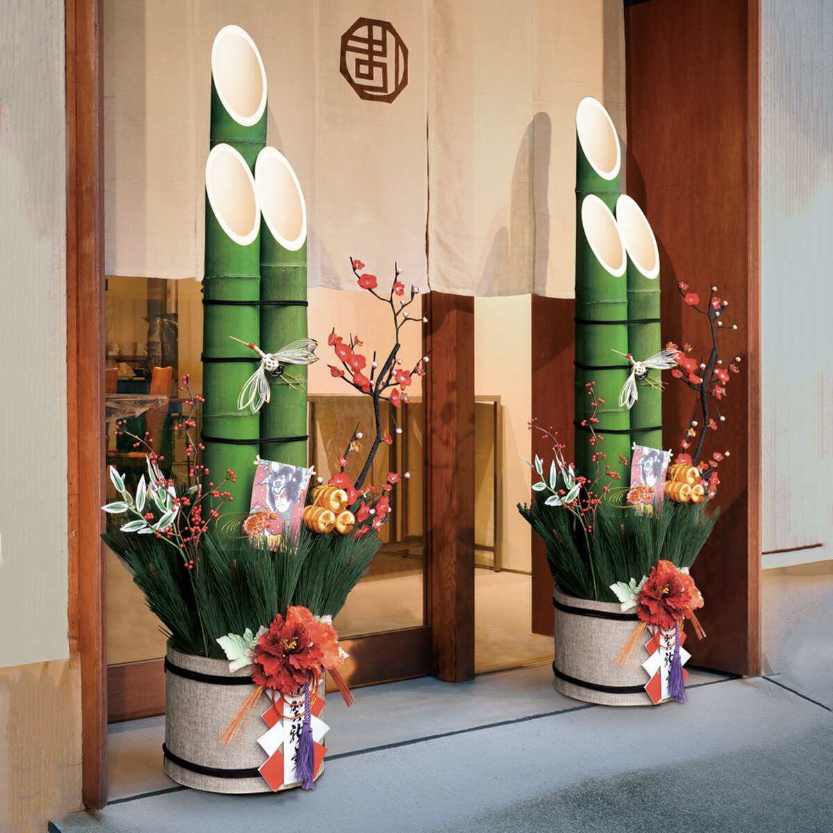 楽天市場】【天然竹使用】牡丹竹門松 高さ120cm 1台送料無料 門松 正月