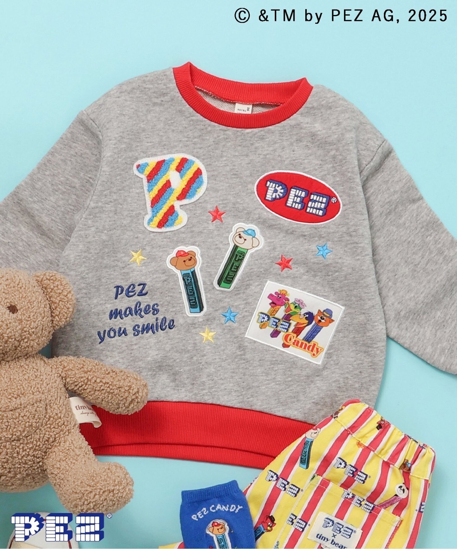 F.O.Online Store｜WEB限定 PEZ*tiny bear ワッペン&刺繍トレーナー