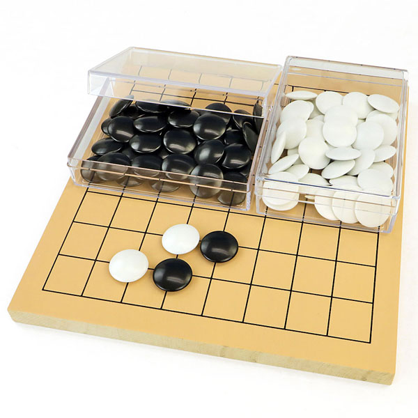 楽天市場】囲碁セット 木製9路盤セット（プラ碁石椿・碁笥付）手軽な9
