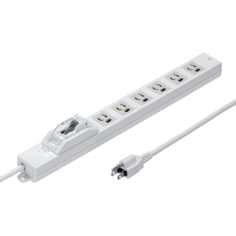 楽天市場】電源タップ 6個口 1m 3P 漏電ブレーカー付き 一括スイッチ